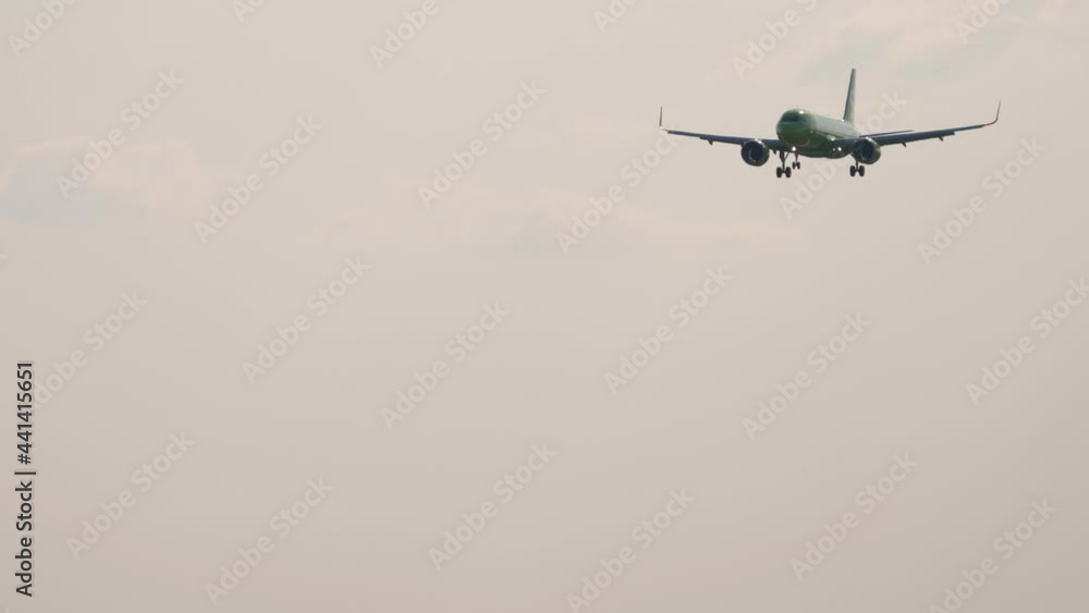 Jet airplane approaching before landing Jet airplane approaching before landing