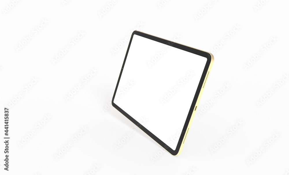 Tablet pc  computer with blank screen 3d