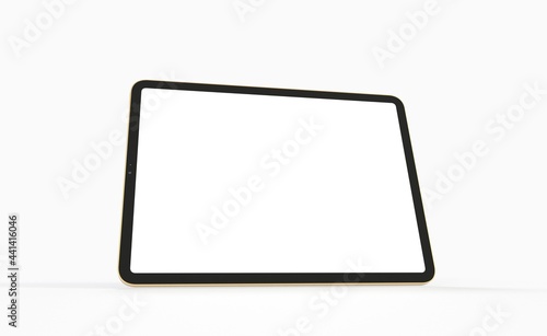 Photo 3D brandless tablet with empty screen isolated ipad