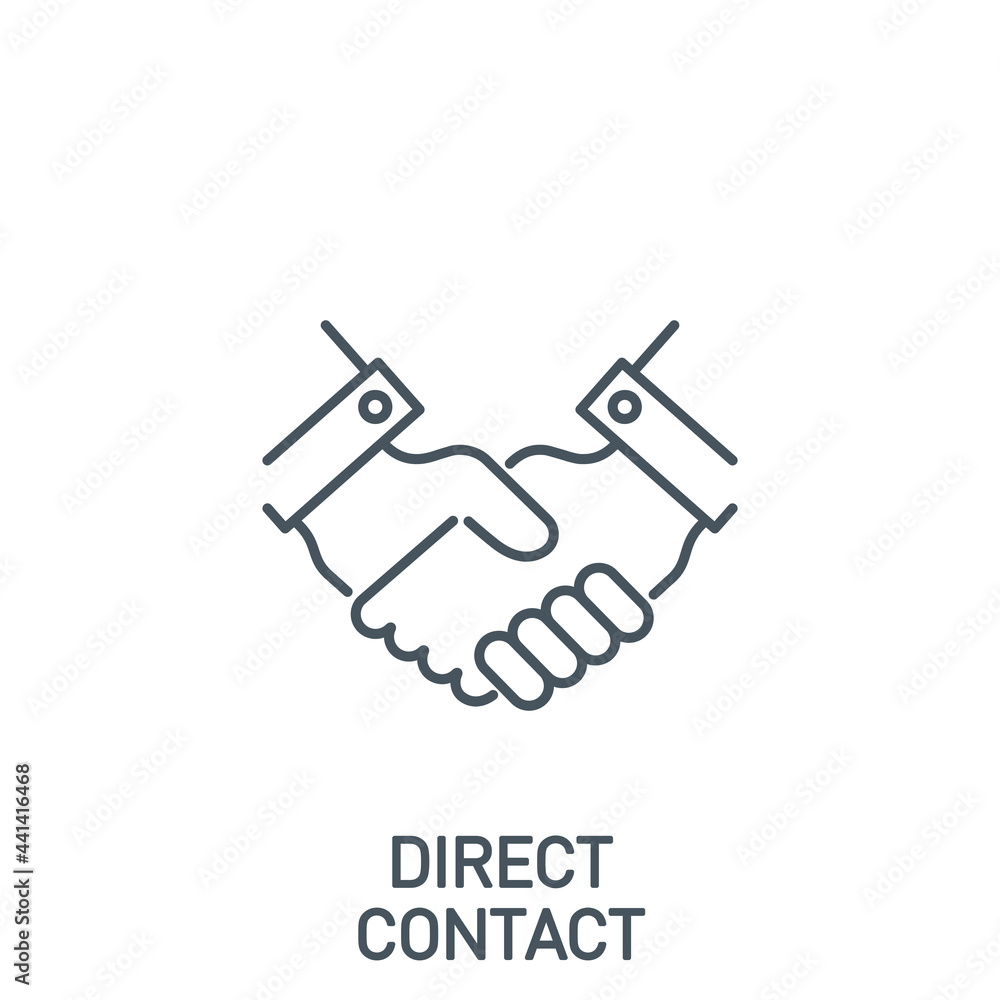 Fototapeta premium avoid contact with infected and sick people single line icon isolated on white. outline symbol Prevention contact infection Coronavirus Covid 19 banner. Stop virus spread element with editable Stroke