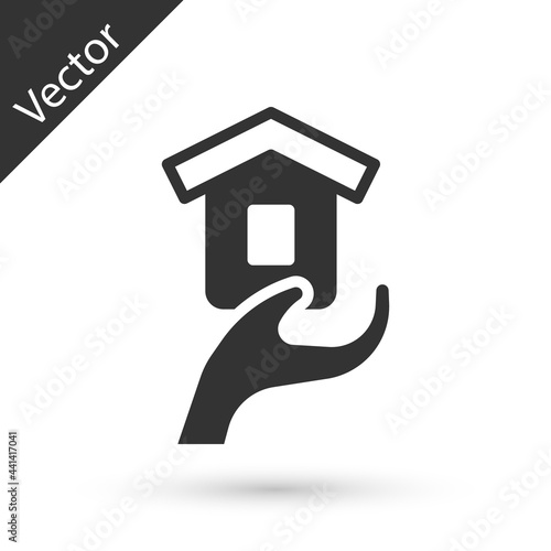 Grey Shelter for homeless icon isolated on white background. Emergency housing, temporary residence for people, bums and beggars without home. Vector