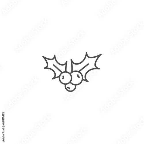 Holly berry black outline flat icon.