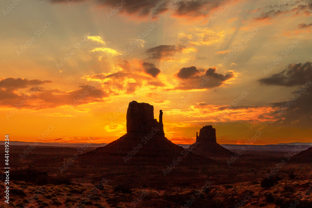 Detail of a bit of Monument Valley at its beautiful sunrise, Utah