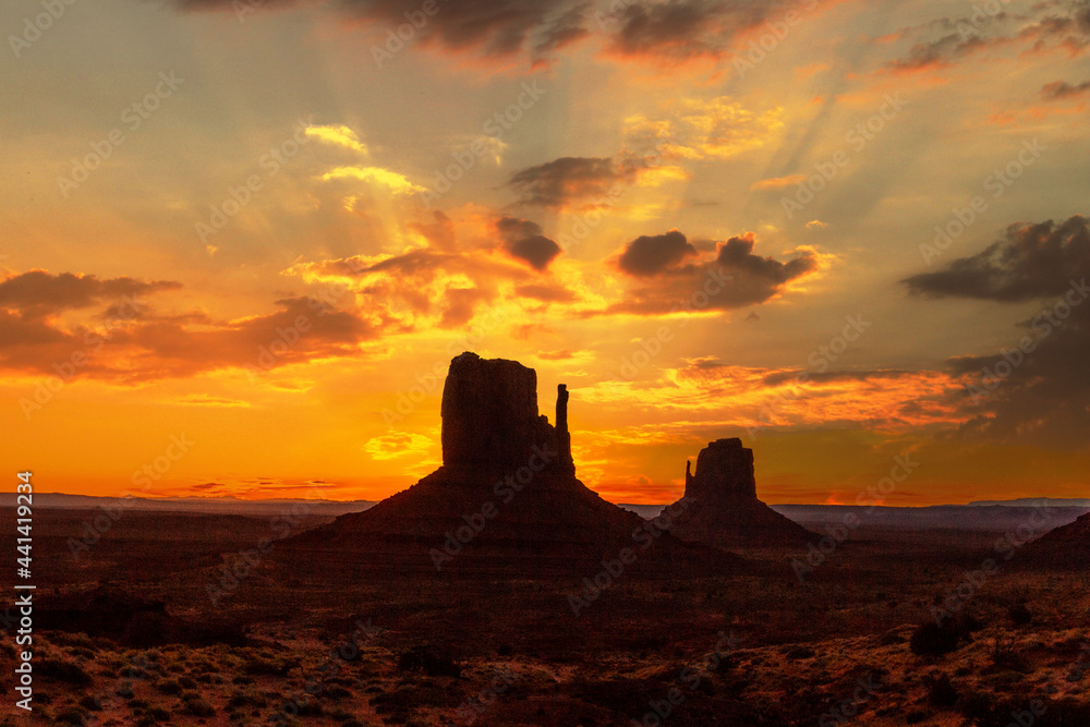 Detail of a bit of Monument Valley at its beautiful sunrise, Utah Detail of a bit of Monument Valley at its beautiful sunrise, Utah