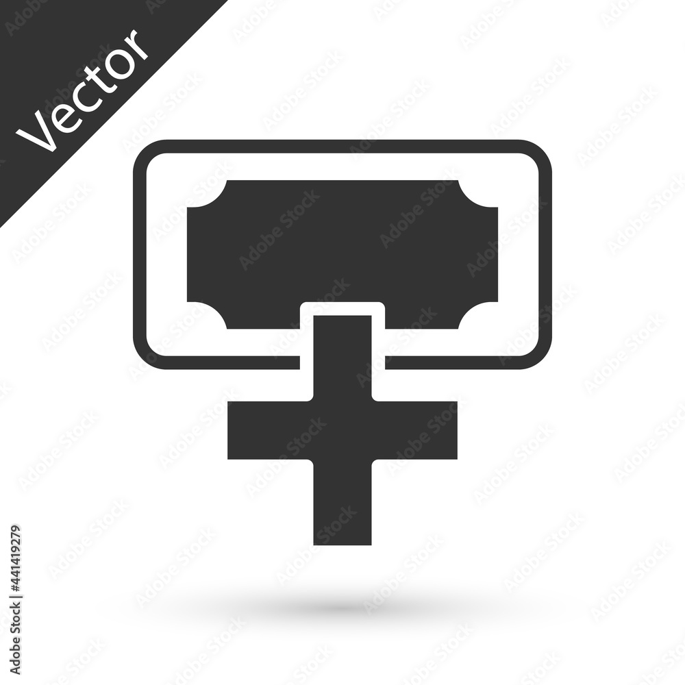 Grey Donation and charity icon isolated on white background. Donate money and charity concept. Vector Grey Donation and charity icon isolated on white background. Donate money and charity concept. Vector