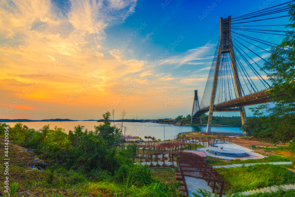 Obraz premium Barelang bridge in the morning Batam Island