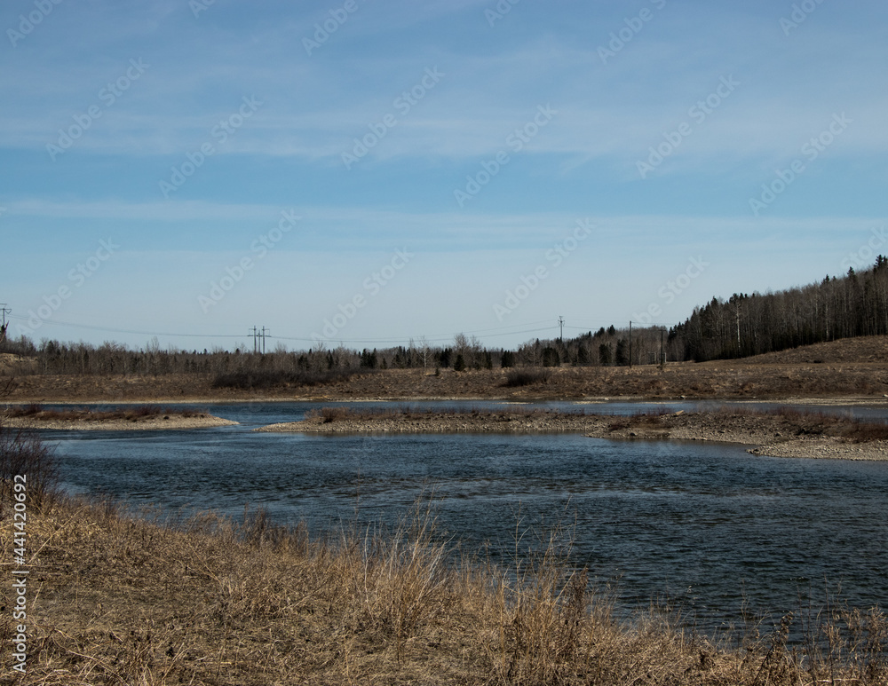 An early warm spring day. Dickson Dam, Red Deer County, Alberta, Canada An early warm spring day. Dickson Dam, Red Deer County, Alberta, Canada