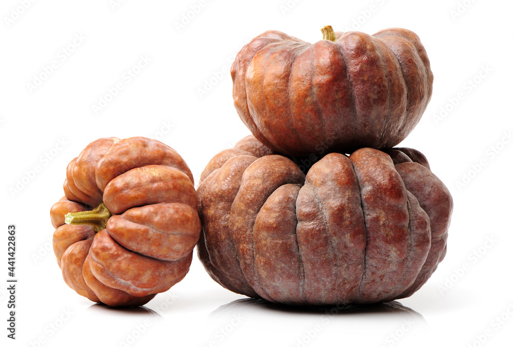 Orange pumpkin on white background 