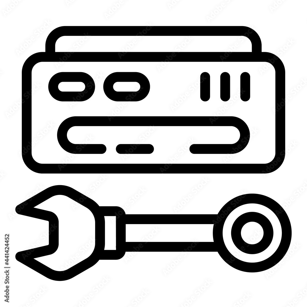 Repair air conditioner key icon. Outline Repair air conditioner key vector icon for web design isolated on white background Repair air conditioner key icon. Outline Repair air conditioner key vector icon for web design isolated on white background