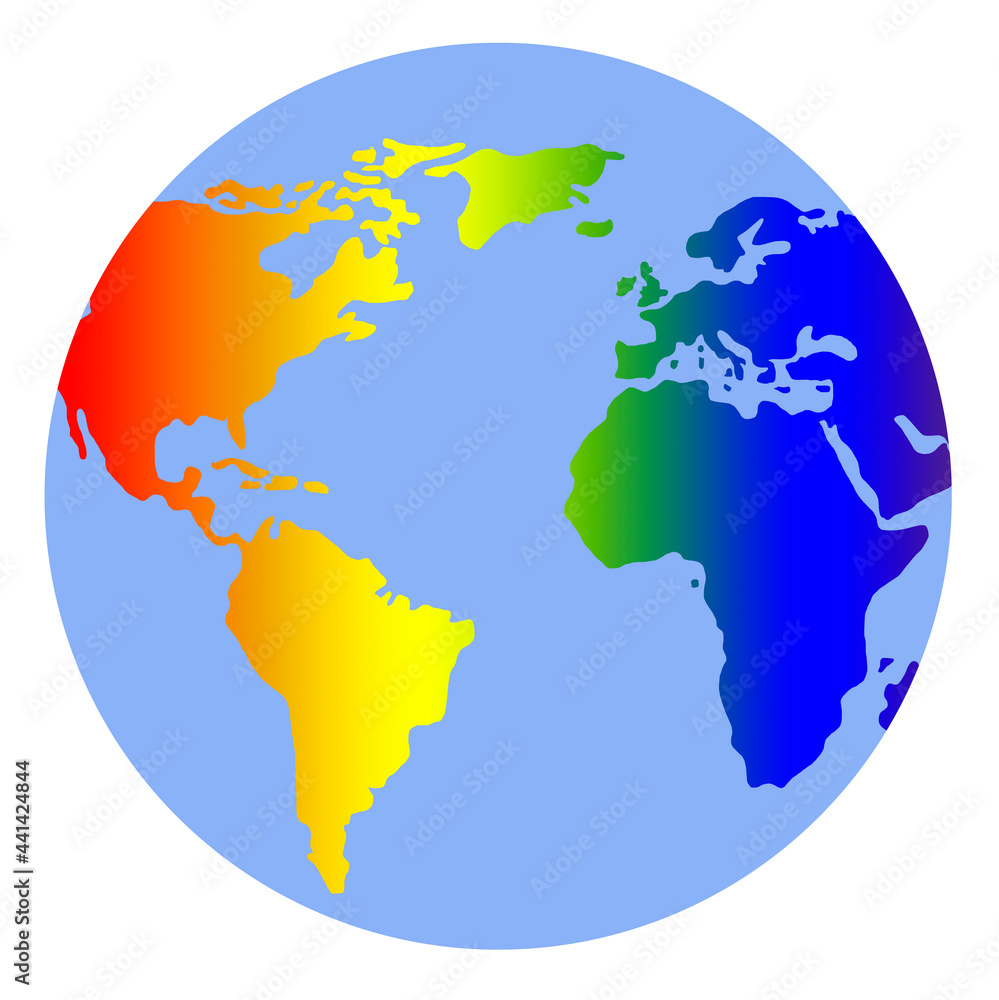 Die Erde in Regenbogen Farben - Symbol für mehr Toleranz