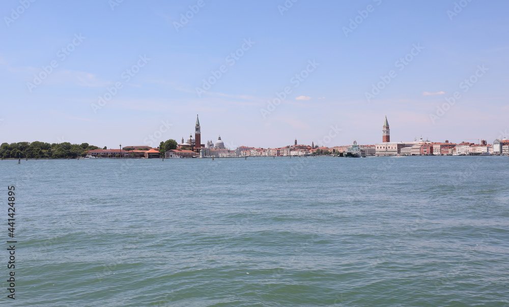 Venice lagoon in Italy with very few boats sailing due to the tremendous locktown caused by the coronavirus