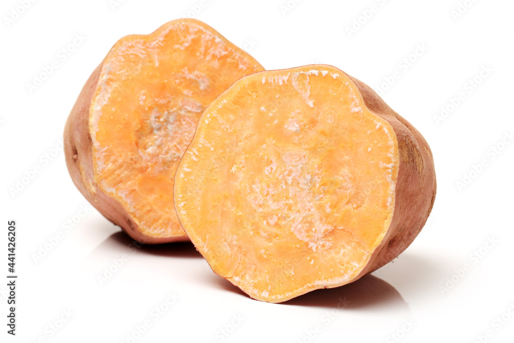 sweet potatoes on the white background sweet potatoes on the white background
