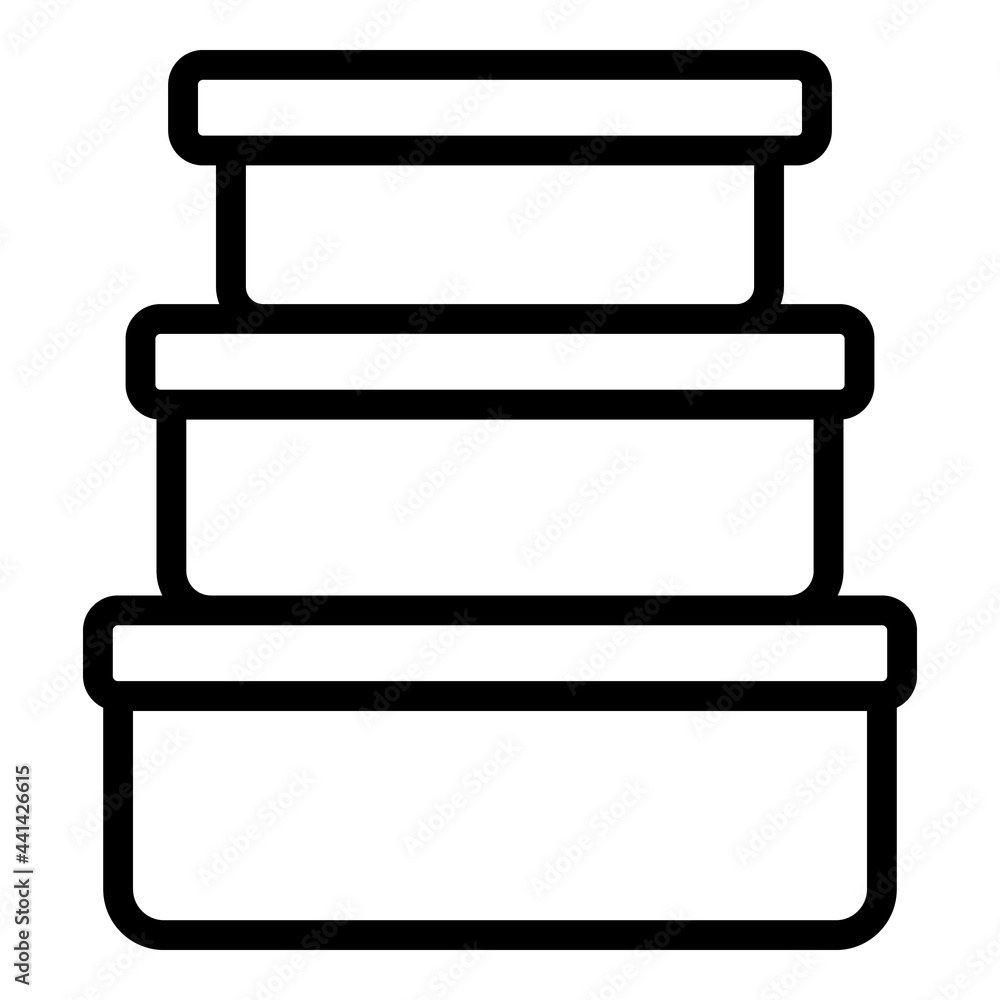 Take away food plastic boxes icon. Outline Take away food plastic boxes vector icon for web design isolated on white background Take away food plastic boxes icon. Outline Take away food plastic boxes vector icon for web design isolated on white background