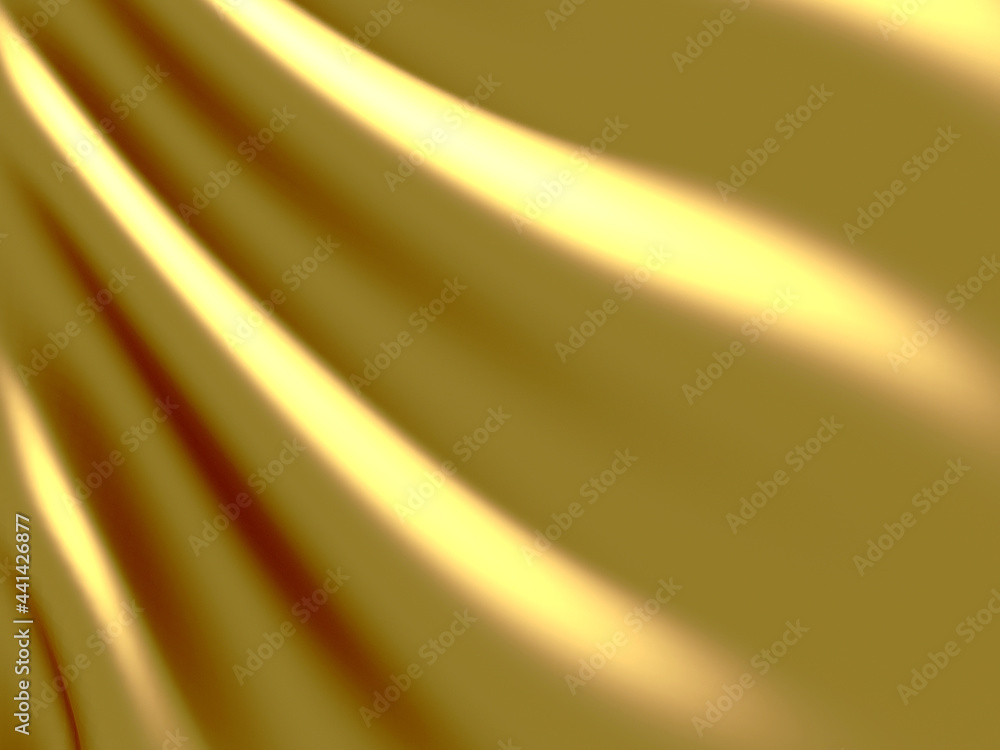 Golden fabric silk background. Yellow satin wavy texture Golden fabric silk background. Yellow satin wavy texture