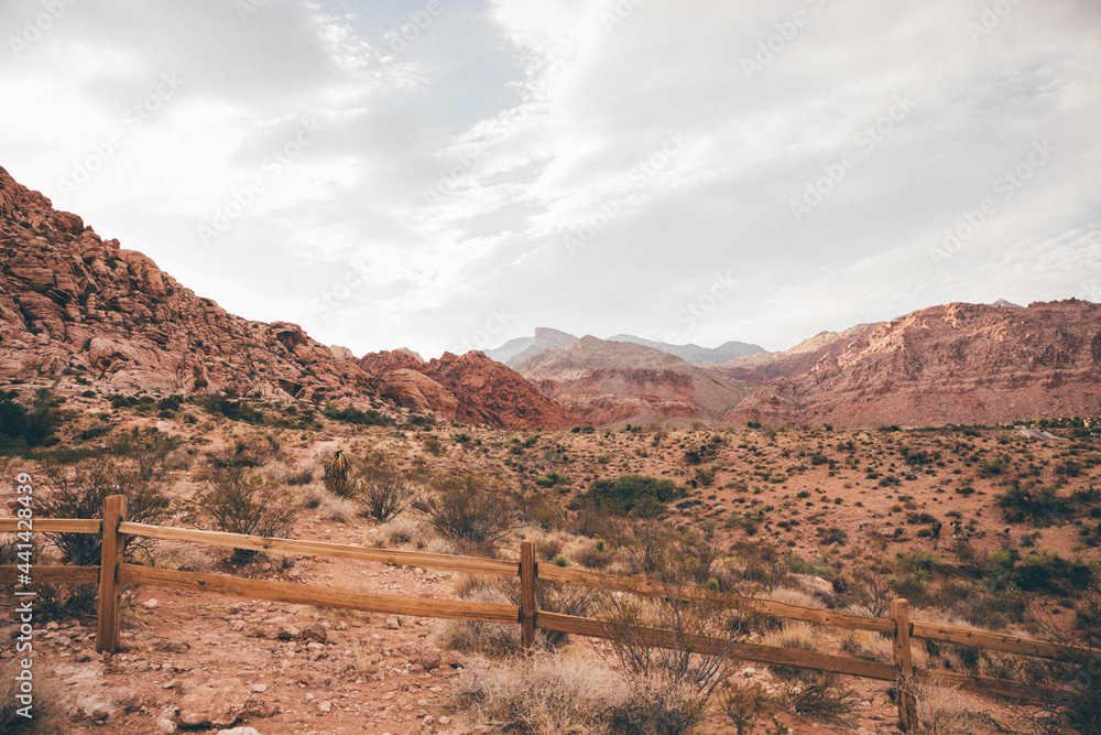 Fototapeta premium Red Rock Canyon near Las Vegas, Nevada in the desert at sunset