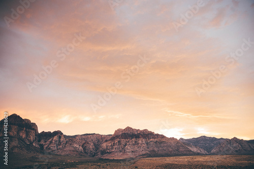 Red Rock Canyon near Las Vegas, Nevada in the desert at sunset