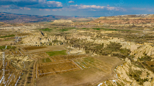 Aerial view of the valley, Cappadocia, Turkey