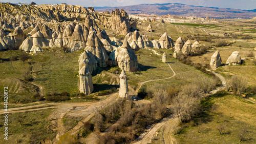 Aerial view of the valley, Cappadocia, Turkey
