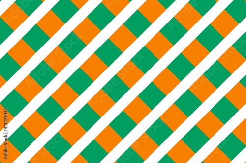 Simple geometric pattern in the colors of the national flag of Côte d'Ivoire