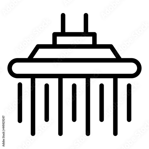 Shower head pouring icon. Outline Shower head pouring vector icon for web design isolated on white background