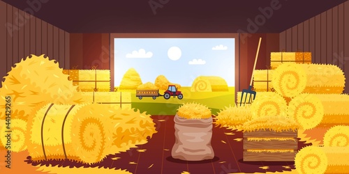 Bales Hay Barn Composition