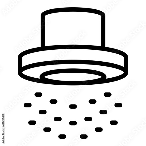Shower head splash icon. Outline Shower head splash vector icon for web design isolated on white background
