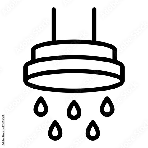 Shower head stream icon. Outline Shower head stream vector icon for web design isolated on white background