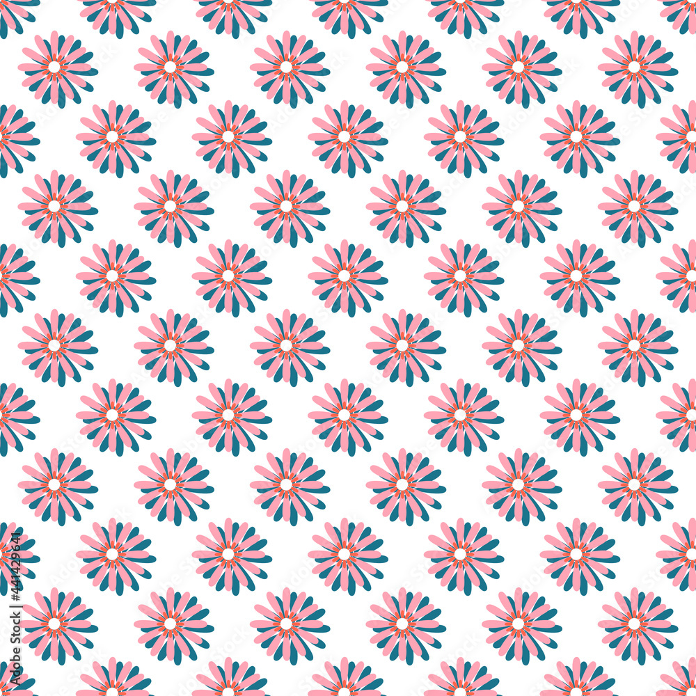 pink daisy flowers with shadow seamless repeat pattern pink daisy flowers with shadow seamless repeat pattern