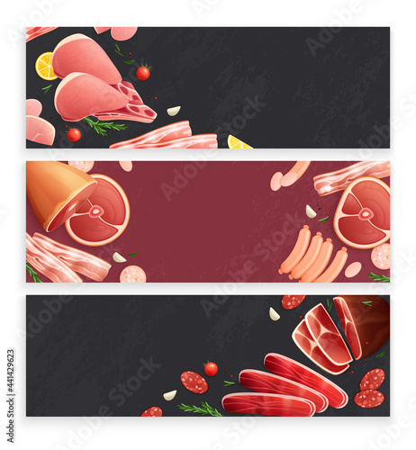 Meat Products Background Banners