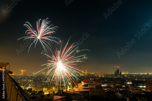 fireworks in San Juan night in Barcelona