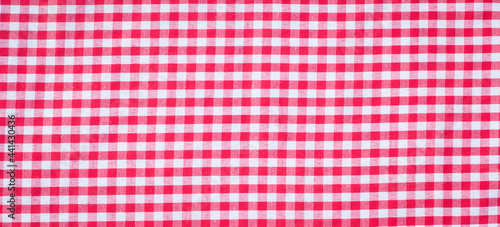 red and white checkered tablecloth texture background.