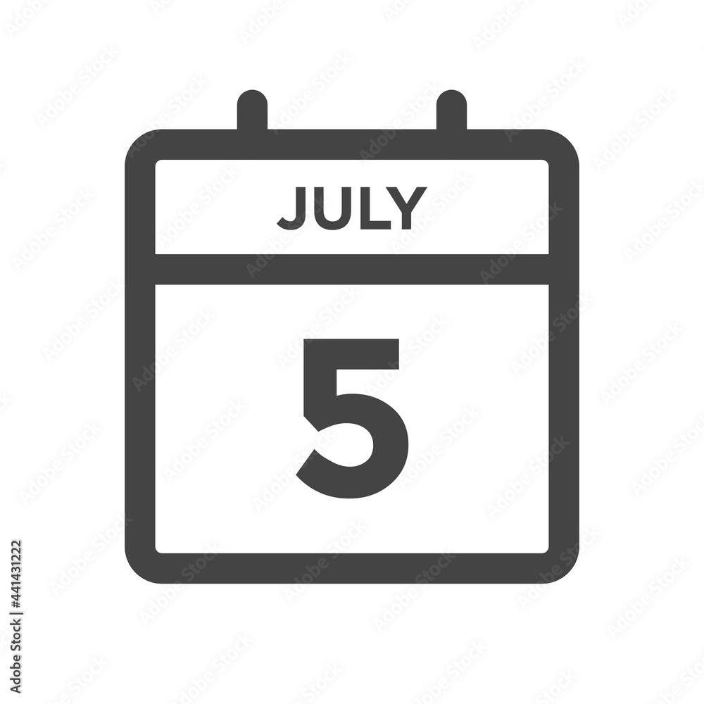 July 5 Calendar Day or Calender Date for Deadlines or Appointment July 5 Calendar Day or Calender Date for Deadlines or Appointment