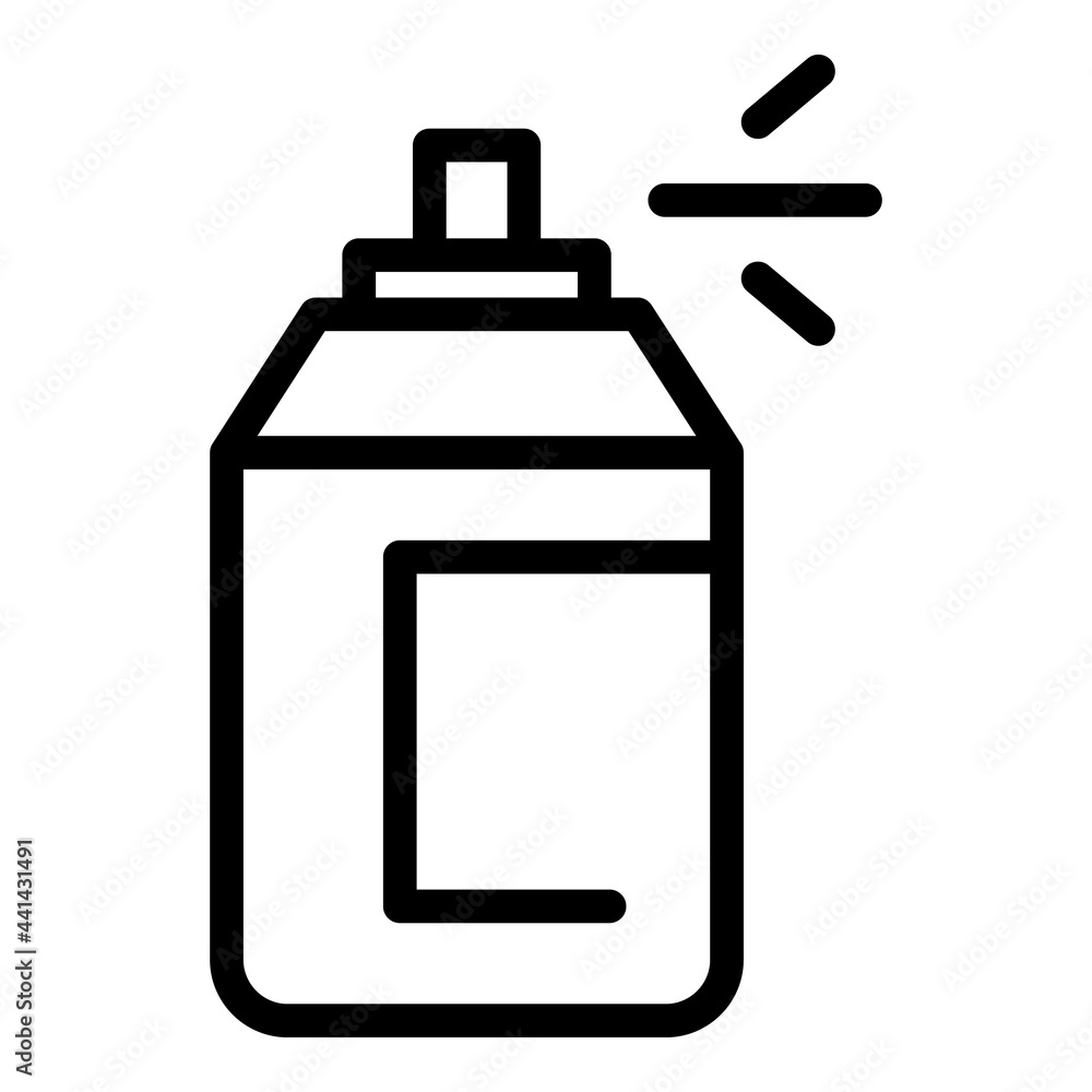 Spray bottle safe icon. Outline Spray bottle safe vector icon for web design isolated on white background Spray bottle safe icon. Outline Spray bottle safe vector icon for web design isolated on white background