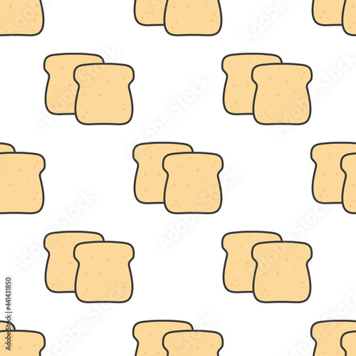 seamless pattern with toasted bread, vector illustration