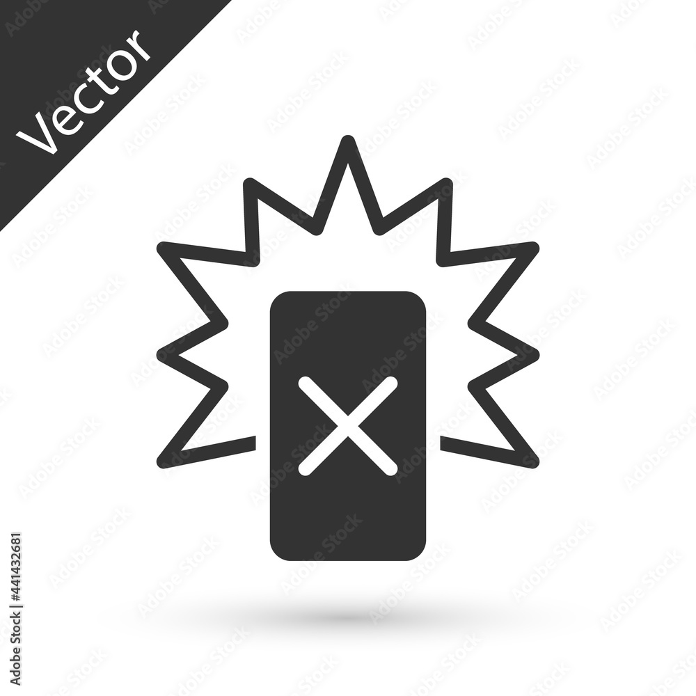 Grey Red card football icon isolated on white background. Referee card. Vector Grey Red card football icon isolated on white background. Referee card. Vector
