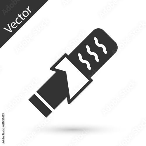 Grey Protein sport bar icon isolated on white background. Energy snack icon. Organic sweets. Vector