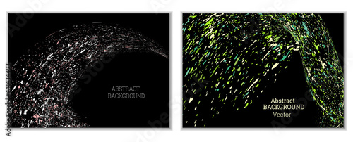 Multicolored paint splashes, smears, dust particles and debris are carried by the wind. A set of two templates. Design template for the design of banners, posters, booklets, covers, magazines. EPS 10