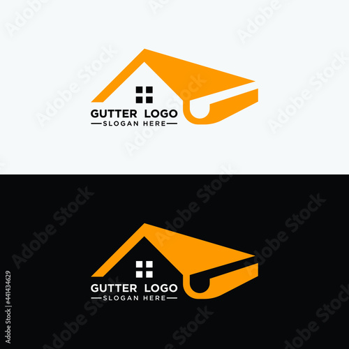 Gutters logo design vector.
Gutter cleaning logo design.
Real estate logo design