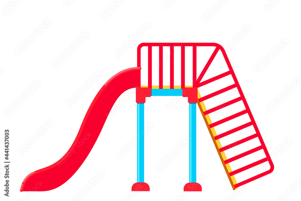 City park with outdoor decor. Kids playground equipment. Vector illustration. City park with outdoor decor. Kids playground equipment. Vector illustration.