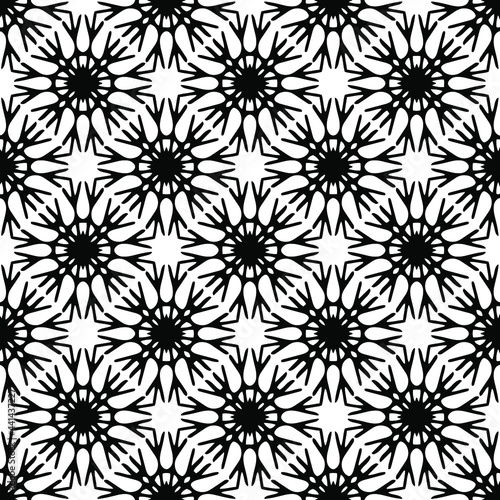 floral seamless pattern background.Geometric ornament for wallpapers and backgrounds. Black and white 