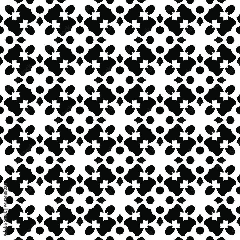 floral seamless pattern background.Geometric ornament for wallpapers and backgrounds. Black and white pattern.
floral seamless pattern background.Geometric ornament for wallpapers and backgrounds. Black and white pattern.