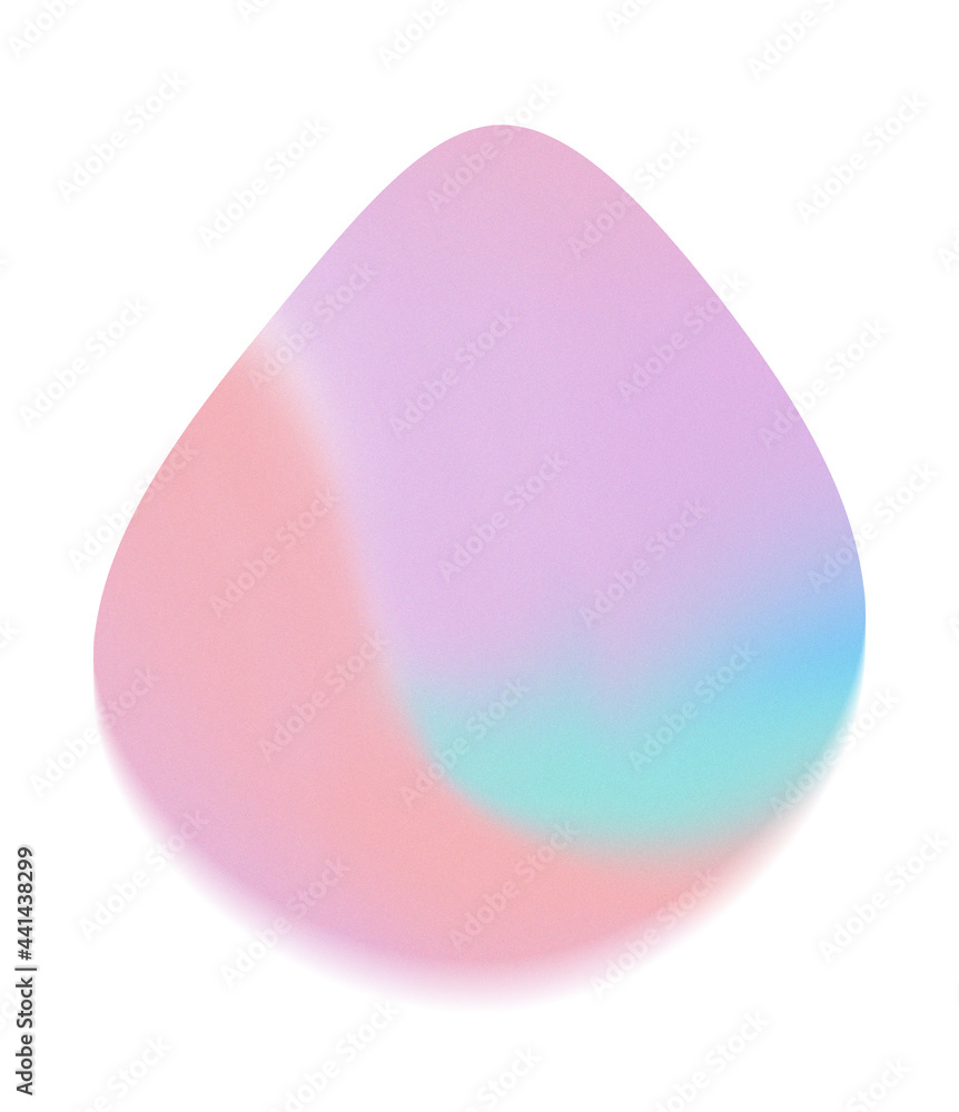 Abstract trendy grainy gradient drop shape. Neon unicorn blob isolated on white. Textured pastel candy overlay Abstract trendy grainy gradient drop shape. Neon unicorn blob isolated on white. Textured pastel candy overlay