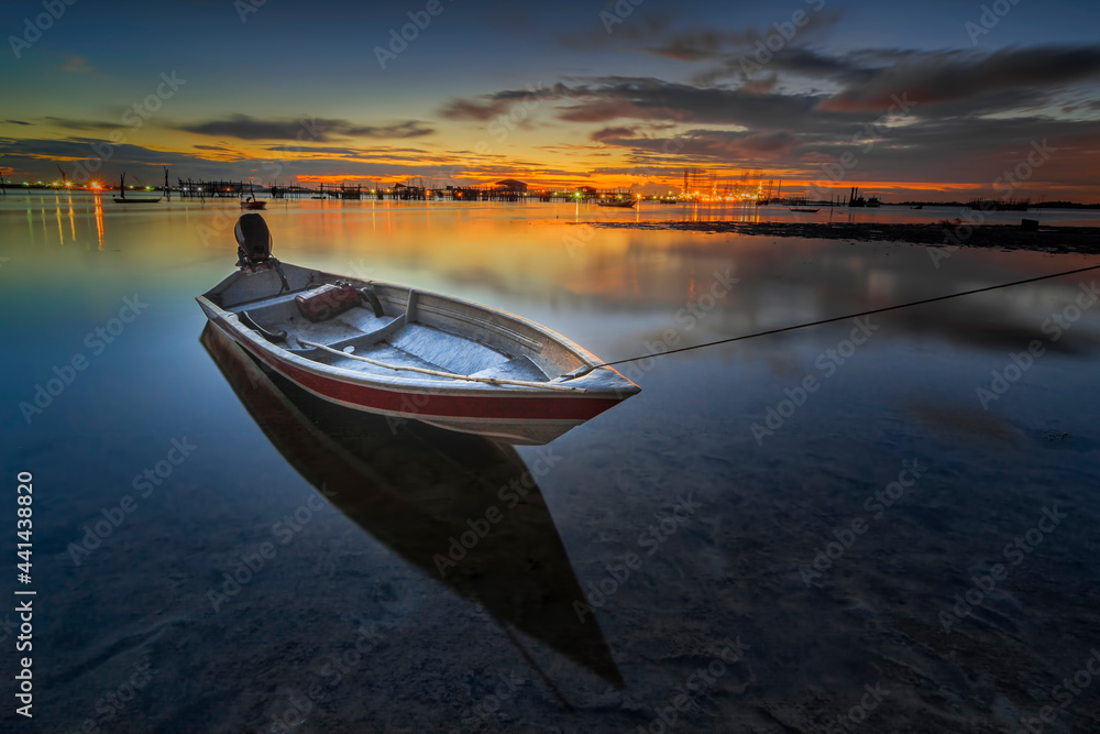 boat at sunset boat at sunset