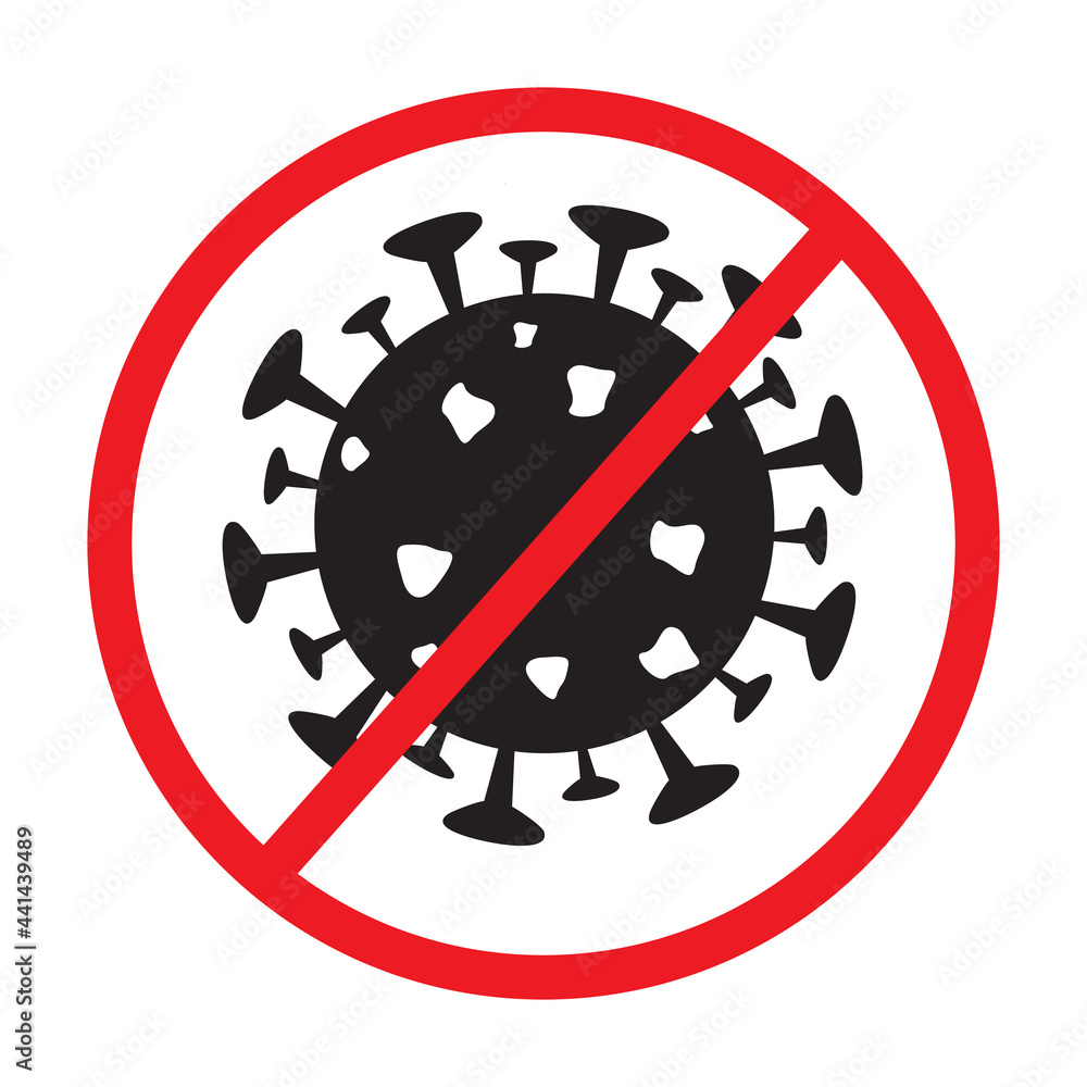 germ virus corona or covid-19 stop icon on white background vector.bacteria and germs. germ virus corona or covid-19 stop icon on white background vector.bacteria and germs.