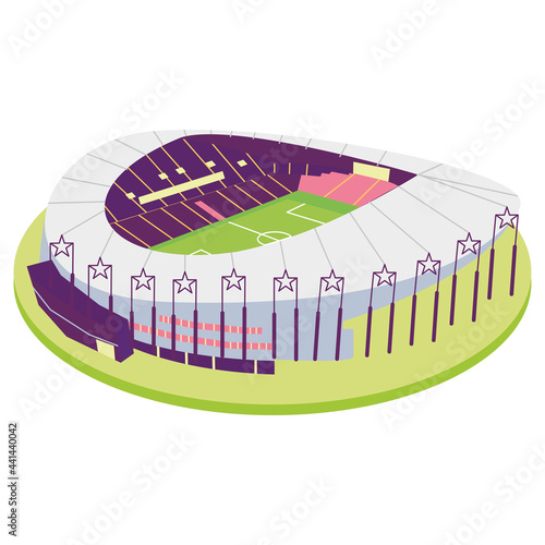 Isolated 3d colored soccer stadium