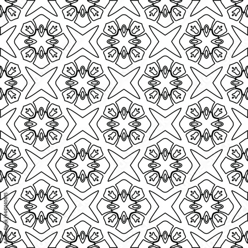 Vector geometric pattern. Repeating elements stylish background abstract ornament for wallpapers and backgrounds. Black and white colors