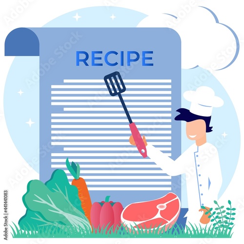 Illustration vector graphic cartoon character of recipe
