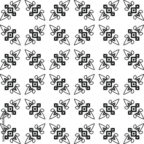 Vector geometric pattern. Repeating elements stylish background abstract ornament for wallpapers and  backgrounds. Black and white colors