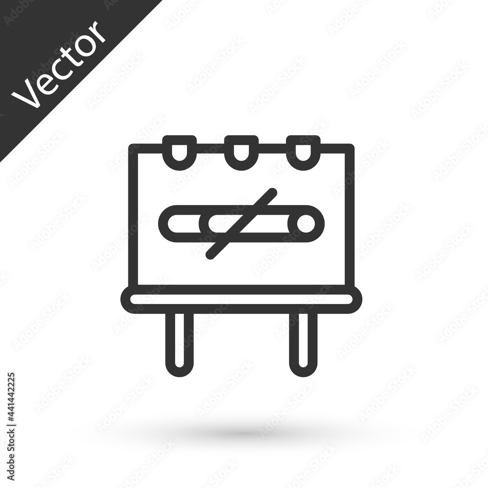 Grey line No smoking icon isolated on white background. Cigarette smoking prohibited sign. Vector Grey line No smoking icon isolated on white background. Cigarette smoking prohibited sign. Vector