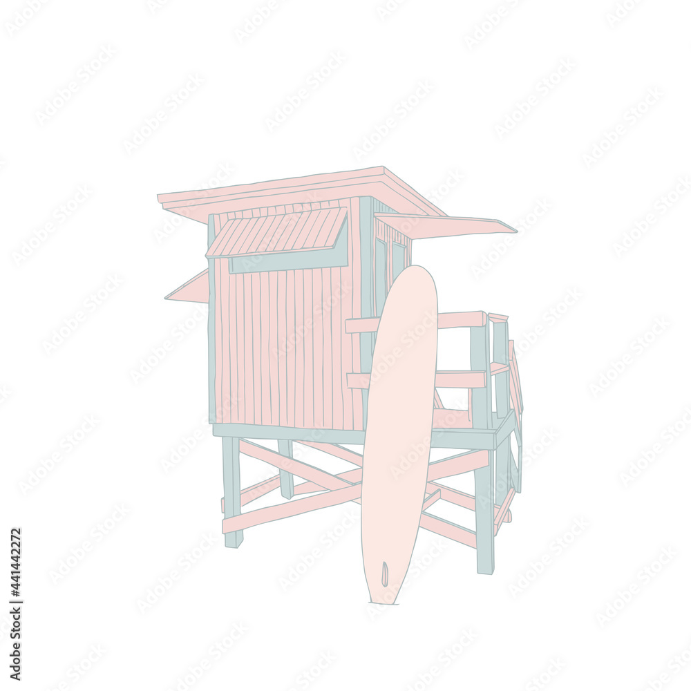 Lifeguard observation tower station on the beach Lifeguard observation tower station on the beach